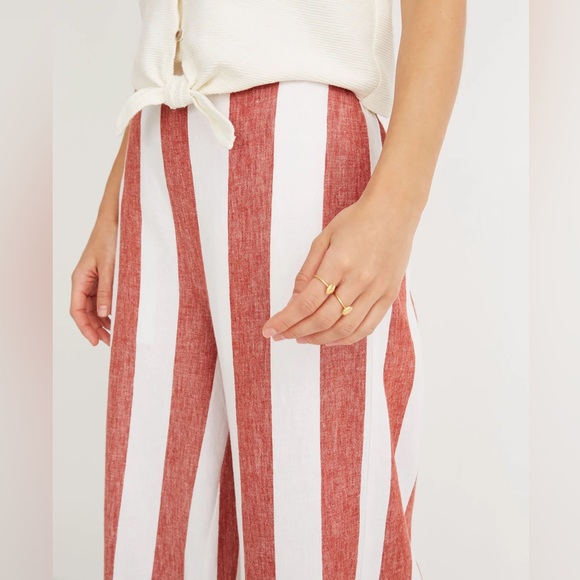 Madewell Huston Pull-On Crop Pants in Bold Stripe, EUC - Picture 3 of 12